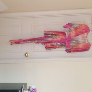 Multicolored High/Low Dress